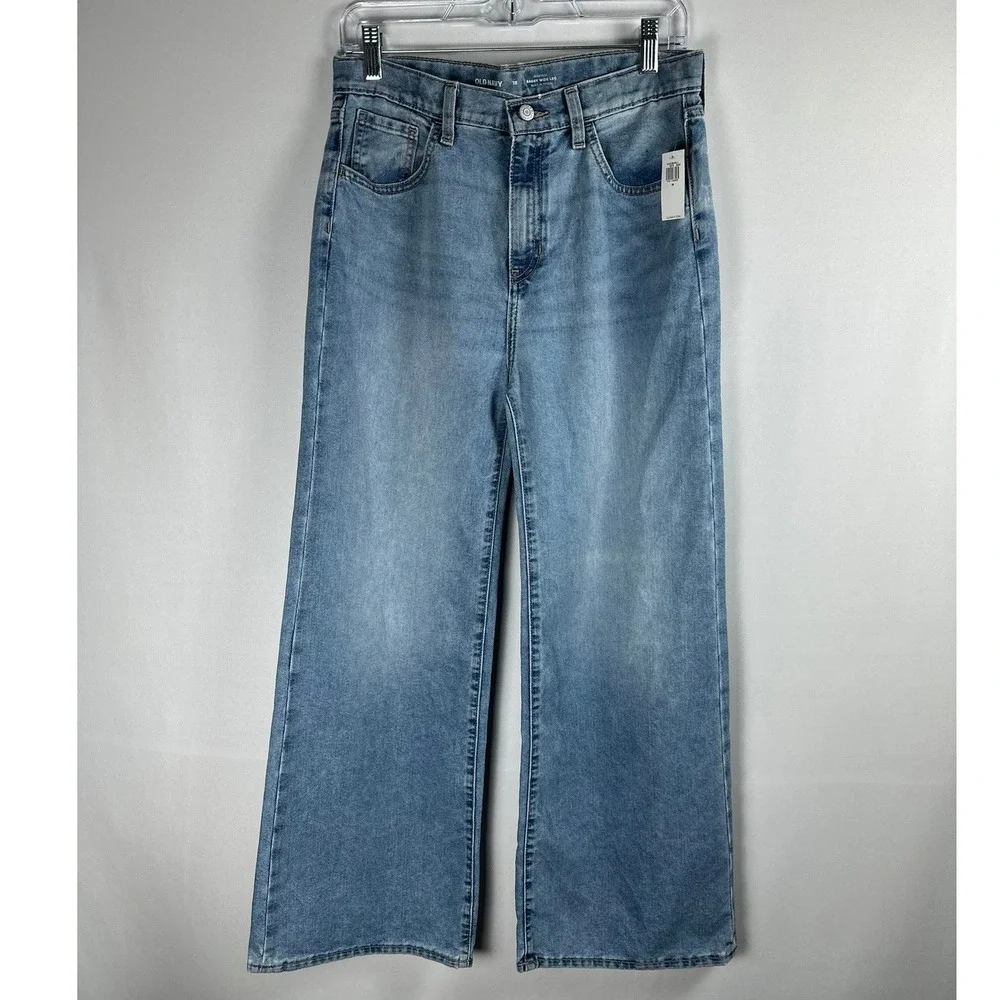 NWT Old Navy Baggy Wide Leg Jeans‎ Girls 18/30 Waist Blue Y2K 90s Streetwear